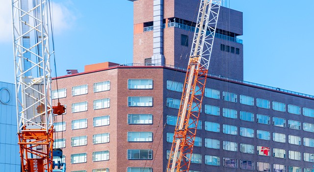 天神駅工事中の風景