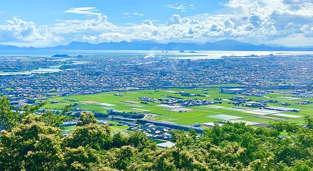 熊本市の広大な田園